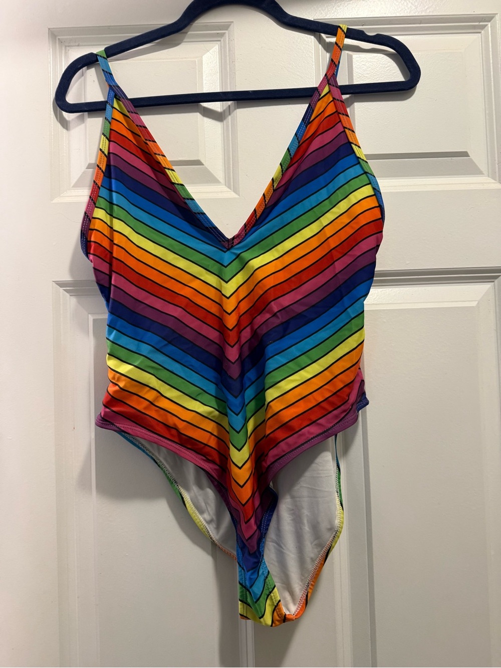 Forever 21 Multicolor Rainbow Stripe  One-Piece